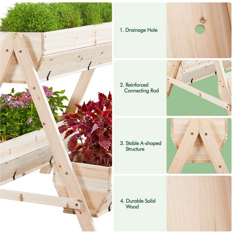 Yaheetech 3 Tiered Raised Planter W/Voucher - Sold and Dispatched by Yaheetech UK