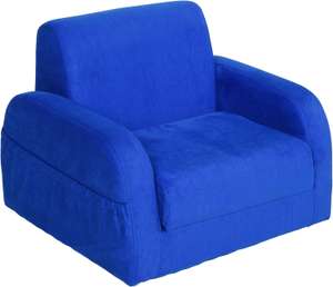 HOMCOM 2 In 1 Kids Sofa Chair Bed Folding Couch Soft Flannel Foam for 3-4 years Blue - sold and dispatched by MHSTAR