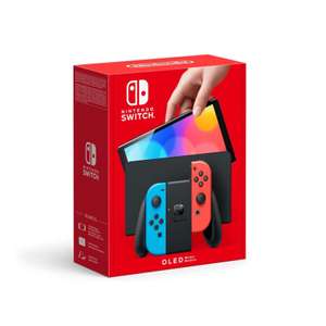 NEW Nintendo Switch OLED Neon Red Blue Controllers 64GB Console with Voucher and auto discount Mobile Deals UK