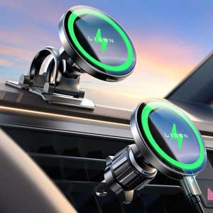 LISEN - Magsafe Car Phone Holder Wireless Charger [Fastest Charging Speed] - Sold by SFYou FBA