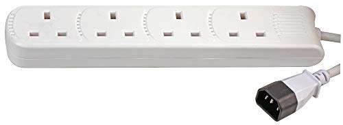Pro Elec PEL01208 IEC C14 Plug to 4-Gang mains Extension Lead, White, 1.5 m £3.98 @ Amazon