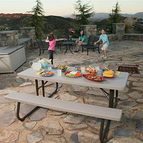 LIFETIME 22119 6 ft (1.83 m) Picnic Table (putty)