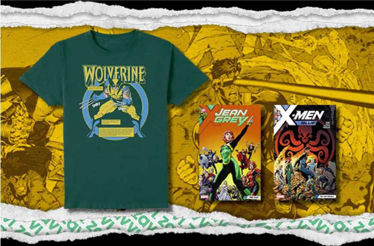 X-men T-Shirt Wolverine Bio T-Shirt - Green & 2 Graphic Novels Bundle