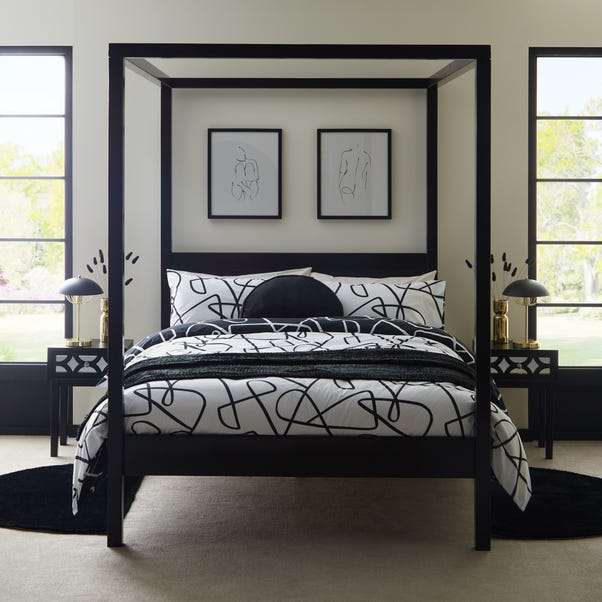 4 Poster Bed Single (Available iIn Black, Grey or White) - £194.45 delivered @ Dunelm