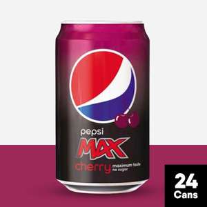 Pepsi Max Cherry 24 x 330ml Cans (minimum spend £25 for free delivery) (BB End February 2024)
