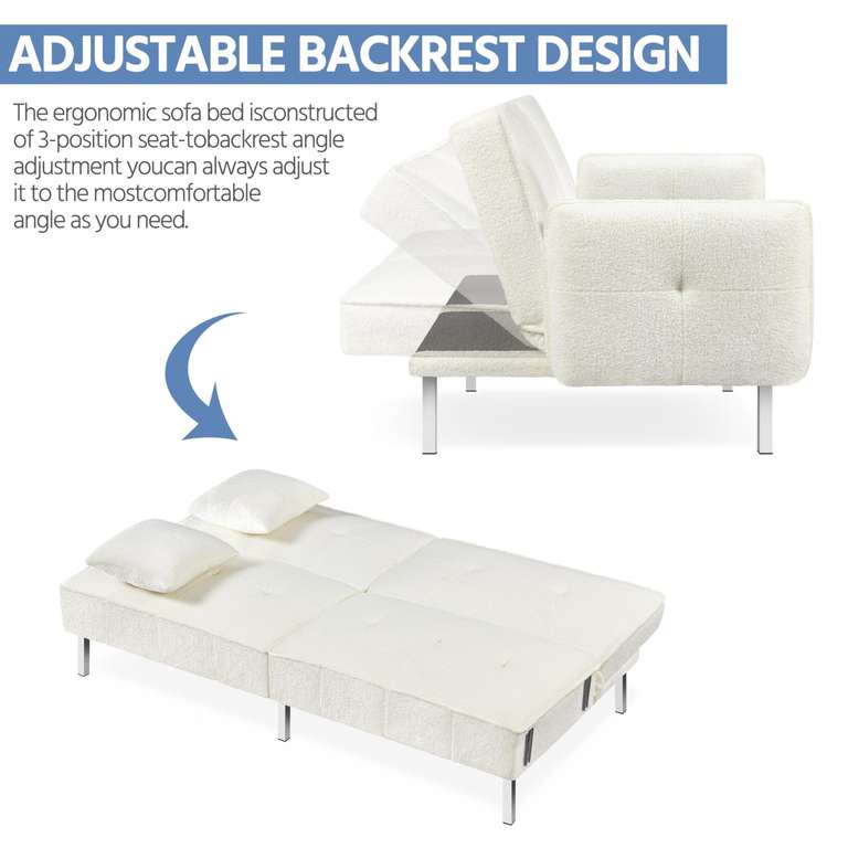 Yaheetech Sofa Bed 3 Seater Sofa Click Clack Sofa Bed - w/Voucher, Sold & Dispatched By Yaheetech UK