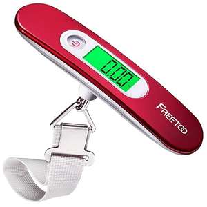FREETOO Luggage Scale Portable Digital Weight Scale for Travel Suitcase Weigher with Tare Function 110 Lb/ 50Kg Capacity Red, UBUIZUNI FBA