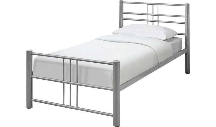 Argos Home Atlas Single Metal Bed Frame - Silver - Free C&C