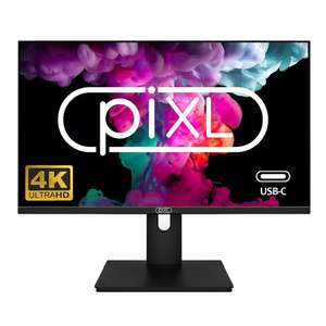piXL PX27UDH4K 27" Frameless Monitor, 4K UHD, IPS, 5ms, 60Hz, HDMI, Display Port, 2x USB-A+, USB-B+, USB-C, VESA, Black