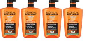 4 x L'Oréal Men Expert Hydra Energetic Shower Gel, 1L (Discount taken at checkout)