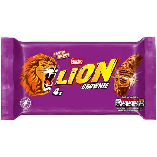 Nestle Lion Bar Milk Chocolate Brownie / White Chocolate - 4 x 30g