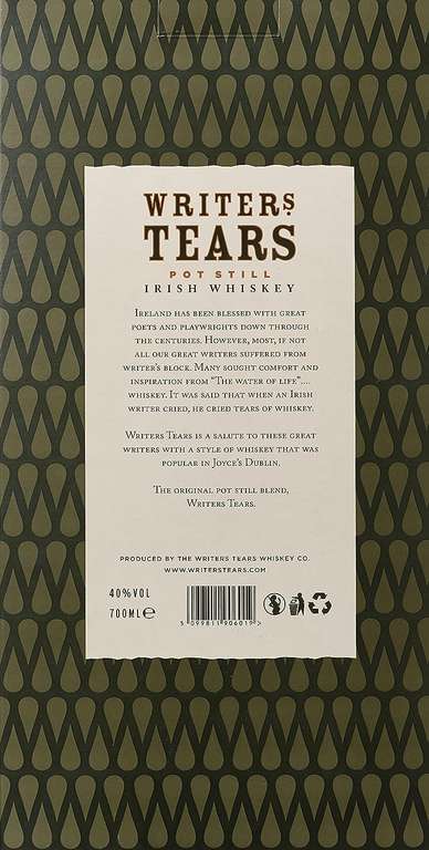 Walsh Whiskey Writers' Tears Copper Pot Special Edition - Irish Whiskey & Silver Hip Flask Gift Set 70cl 40% ABV