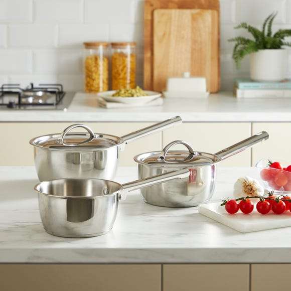 3 Piece Stainless Steel Pot and Pan Set £5 (Very Limited Number of Stores - List In OP) @ Dunelm