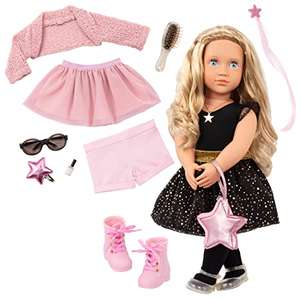 Our Generation – 46 cm Starry Fashion Starter Doll – Blonde Hair & Bright, Sky-Blue Eyes – 3 Outfits & Styling Accessories £27.99 @ Amazon