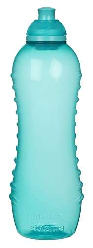 Sistema Twist 'n' Sip Squeeze Sports Water Bottle, Leakproof Water Bottle, BPA-Free, Assorted Colours, 620 ml