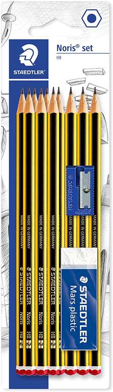 10 Noris Pencils HB with sharpener and rubber - £1.75 at checkout @ Amazon