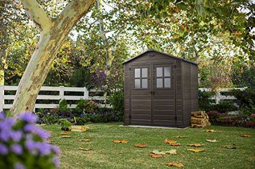 Keter Scala Outdoor Garden Storage Shed, Brown, 6 x 5 ft - free delivery + assembly at Amazon