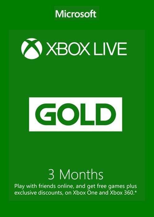 [Xbox] 3 Month Xbox Live Gold Membership (EU/UK/Worldwide)