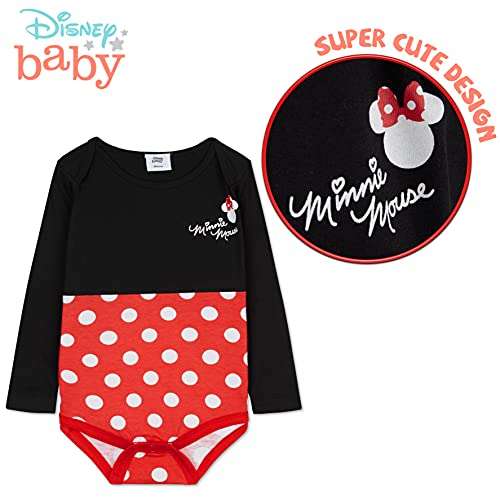 Disney Baby Sleepsuits, Long Sleeve Bodysuit, Minnie Mouse Baby Grows Pack of 3 sizes 9-24 months now £8.39 (using voucher) at Amazon