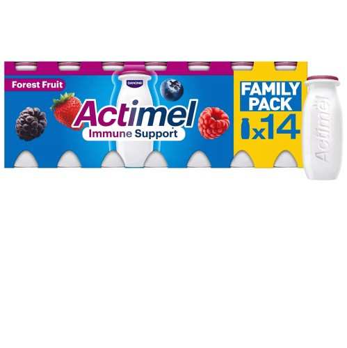 Actimel Multifruit Immune Support Yogurt Drink Family Pack 14x100g - Ebbw Vale