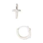 Superdrug Premium Sterling Silver Cross 10 MM Huggies earrings 70p Free Click & Collect @ Superdrug