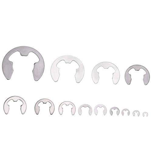 TOPWINRR Stainless Steel E-Clip External Retaining Ring Snap, Pack of 400pcs