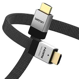 Betron HDMI Cable, Ultra HD 4K HDMI 2.0 Cable, Flat, 3D, Audio Return Channel - £2.54 @ Betron / Amazon