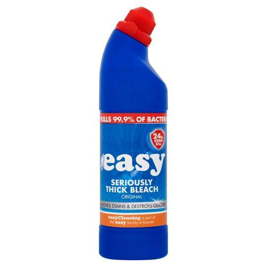 FOUR Bottles of Easy Original Thick Bleach 750Ml OR Easy Seriously Thick Bleach Citrus 750Ml for £1.65 (Clubcard Price) @ Tesco