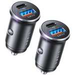 LISEN 2-Pack USB C Car Charger, PD 36W PPS & 18W QC Fast Charging 12V USB Socket - sold by SF You - FBA