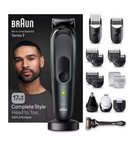 Stackable offers price (£32.50) Braun Series 7, 17in1 Head to Toe, Hair & Body Trimmer - Grey