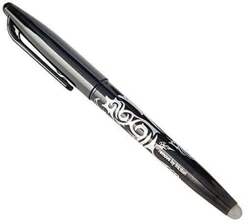 Pilot Frixion Erasable Rollerball Pen 0.7 mm Tip - Black, Pack of 3
