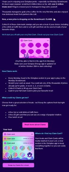 Octopus Perks: Caffè Nero free drink or £5 gift card with Clams from ...