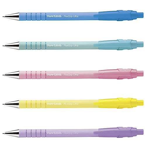 Paper Mate Flexgrip Ultra Pastel Ballpoint Pens | Medium Point (1.0mm) | Black Ink | Pastel Barrels | 5 Count £2.85 S&S