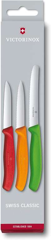 Victorinox 3-Piece Swiss Classic Paring Knife-Set, Stainless Steel, Green/Orange/Red, Set of 3 - £15.49 Sold by Cooking Fun UK @ Amazon