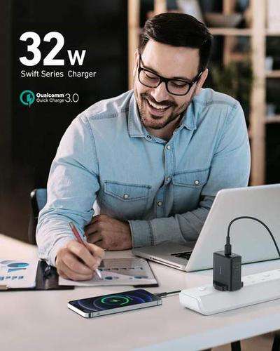 AUKEY 32W PA-F3S 2 Port PD Type-C Wall Charger - Black (6) - £12 @ MyMemory