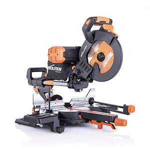 Evolution Power Tools 053-0002B R255SMS-DB+ Double Bevel Multi Material Sliding Mitre Saw with Plus Pack, 255 mm, 110 V, £219 @ Amazon