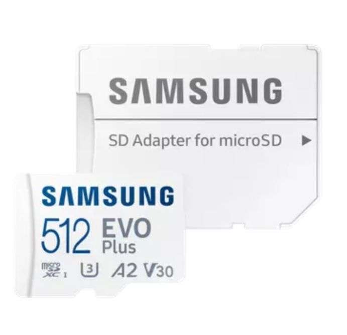 Samsung 512GB Evo Plus microSD card (SDXC) + SD Adapter A2 V30 - 130MB/s £47.98 @ MyMemory