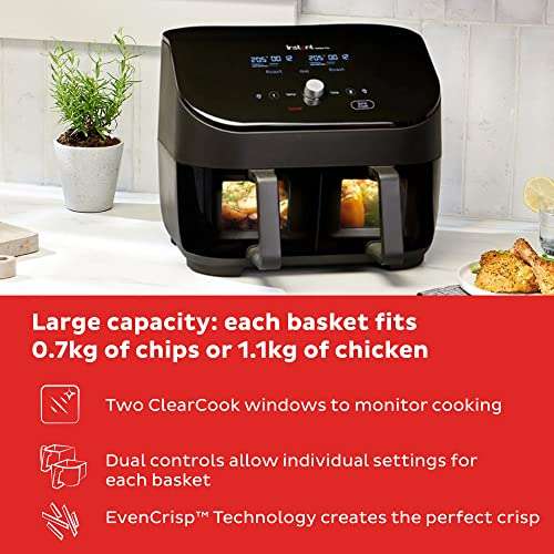 Instant Vortex Plus Dual Basket with ClearCook - 7.6L Digital Health Air Fryer, Now £124.99 prime day deals @ Amazon