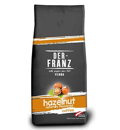 Der-Franz - Coffee, Blend of Arabica&Robusta, Roasted, Whole Bean 1Kg Hazelnut £7.65 with voucher / £6.22 voucher & S&S @ Amazon
