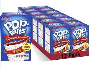 Kellogg's Pop-Tarts Frosted Strawberry Sensation Toaster Pastry Boxes, 8x48g £2.49 at Amazon