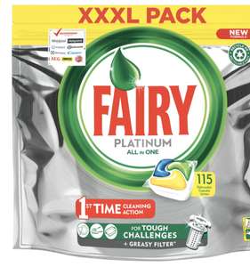 Fairy Platinum All in One Lemon Dishwasher Capsules, 115 Pack £13.39 (Members Only) @ Costco
