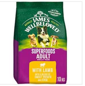 James Wellbeloved Superfoods Dry Adult Dog Food Lamb Sweet Potato & Chia 10kg - Free C&C