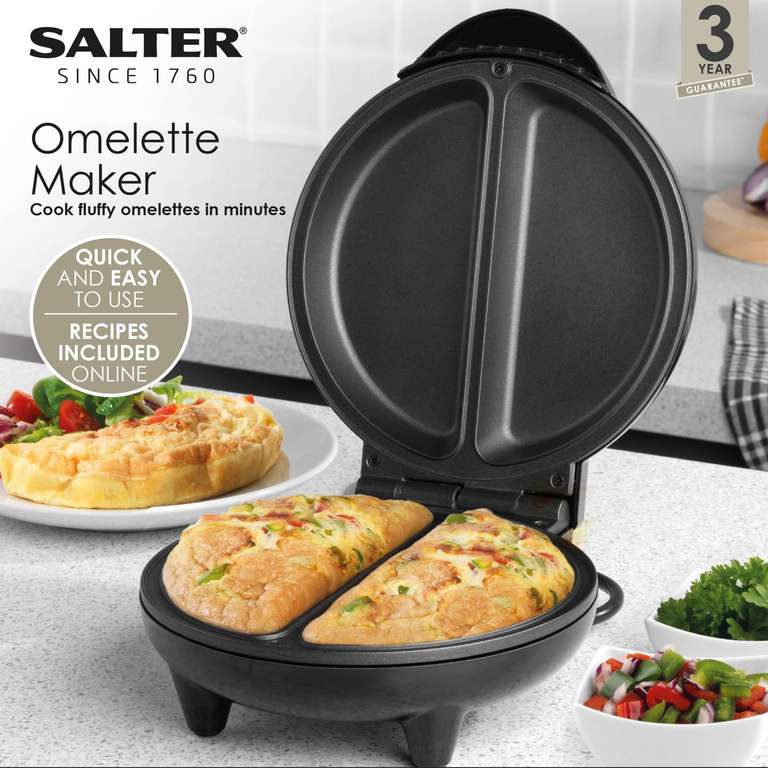 Salter EK2716 Dual Omelette Maker – Double Egg Cooker with Non-Stick Plates