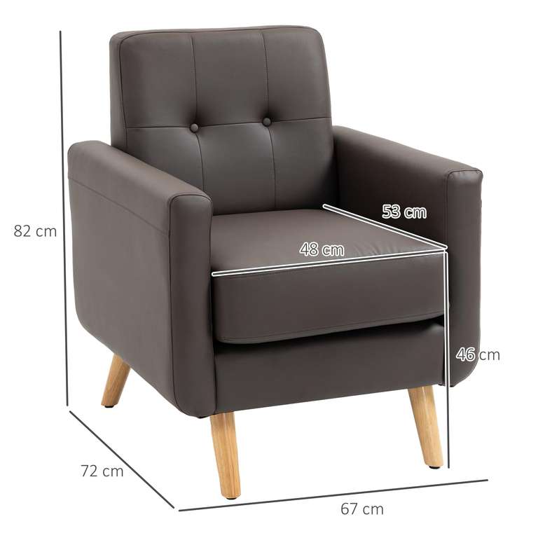 HOMCOM Armchair for Living Room, PU Leather with code - Sold by MHSTAR