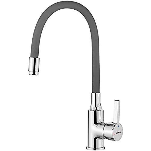 GRIFEMA GRIFERÍA DE COCINA-G4002-9 Kitchen Sink Mixer Tap with Flexible Spout, Grey, Chrome - £25.21 @ Amazon