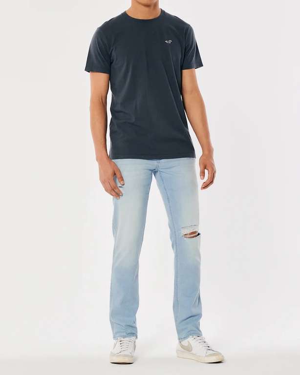 Ripped Light/Black/Medium wash Slim Fit Jeans £11.99 - House Rewards members / £10.79 with BLC/Student discount + Free Delivery @ Hollister