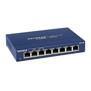 NETGEAR 8 Port Gigabit Unmanaged Network Switch (GS108) - Ethernet Splitter - Plug-and-Play - Silent Operation
