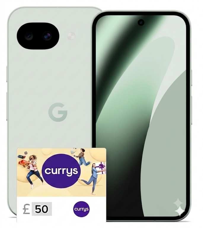 Google Pixel 10a 128GB 5G + £50 Currys Gift Card, ID Mobile Unlimited Data, Unltd Mins / Txts, (24m) £14.99pm + £9 Upfront with code