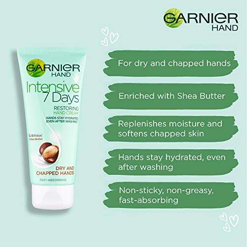 Garnier Intensive 7 Days Shea Butter & Probiotic Extract Hand Cream 100ml, Ultra Hydrating & Repairing £1.50 @ Amazon