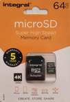 Integral 64GB Micro SD Card 4K Ultra-HD Memory Microsdxc Up To 100MB/S V30 UHS-I U3 (Whiteley)